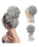 REECHO Messy Bun Hair Piece Tousled Updo Elastic Hair Bun Hair Piece for Women Synthetic Messy Hair Bun Donut Accessories Scrunchies - Silver Grey - Buy Online on SooperMarket.com