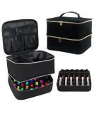 Movstriker Nail Polish Organiser Bag Double Layer Nail Varnish Storage Holds 30 Bottles and A Nail Lamp Traveling Nail Polish Storage Case Portable Nail Lipstick Beauty Tools Box(Black) - Buy Online on SooperMarket.com