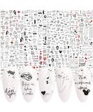 Letter Nail Art Stickers - 3D Self-Adhesive Alphabet Decals for Designer Manicure Tips - 8 Sheets English Letters & Words Design - Nail Decoration for Women & Girls - Buy Online on SooperMarket.com