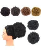 Medium 1B# Afro Puff Drawstring Ponytail Extension - Short Synthetic Kinky Curly Hairpiece for Natural Hair - Buy Online on SooperMarket.com