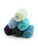Woolbuddy Needle Felting Wool Roving Bag 60g - Handmade Sheepwool Zero Waste Kit for Beginners and Adults - Felting Supplies and Soap (Blue) - Buy Online on SooperMarket.com