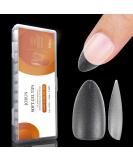 360PCS Short Almond Nail Tips - Matte No File Soft Gel Extensions | Full Cover Clear False Nails for Acrylic - 15 Sizes | 05-360pcs - Buy Online on SooperMarket.com