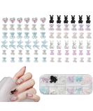 72 Pcs Aurora Teddy Bear Nail Charms - Cute 3D Animal Nail Art Decorations - Buy Online on SooperMarket.com