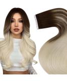 Buy Laavoo Real Hair Tape Extensions - Brown Ombre & Balayage 50g 20pcs 45cm - Premium Quality Remy Hair - Buy Online on SooperMarket.com