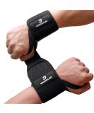 VINSGUIR Elastic Wrist Straps for Weightlifting | Breathable Wraps with Thumb Loop | Left/Right Tabs for Support | Wrist Brace for Men and Women (Pair, Black) - Buy Online on SooperMarket.com