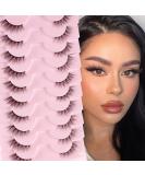Glowingwin Wispy Cat Eye Half Lashes - 10 Pairs of Handmade Soft Corner False Eyelashes for Natural, Reusable, and Fluffy Look - 3/4 Strip Faux Mink Half Lashes-C - Buy Online on SooperMarket.com