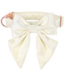 Comfortable Silk Dog Collar with Removable Fly for Small Dogs | Lionet Paws - 25-40cm White - Buy Online on SooperMarket.com