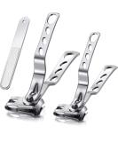 3 Pieces Nail Clippers File Kit 360-Degree Rotating Head Stainless Steel Toenail Fingernail Toe Clippers Cutters for Hand Foot Care Manicure Tool - Buy Online on SooperMarket.com