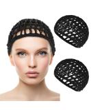 2 PCS Black Mesh Hair Net Caps for Women - Long Straight/Curl Wig Snood Wrap Bonnets with Bun Lift Strap - Ideal for Sleeping, Cooking, Ballet - Buy Online on SooperMarket.com