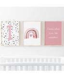 Pompom Prints Set of 3 | Rainbow Nursery Decor | Scandi Boho Style | Playroom Wall Art (5x7 Inch) | Picture Frames Not Included - Buy Online on SooperMarket.com