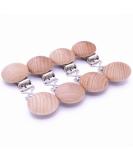 Sutoyuen 10Pcs 30mm (1.18) Natural Wood Pacifier Holder Round Beech Metal Teether Wooden Teething Beads Suspender Clips DIY Pacifier Accessories - Buy Online on SooperMarket.com