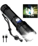 BERCOL Rechargeable LED Flashlight | 100000 Lumens Super Bright | Waterproof and 5 Modes | Ideal for Emergencies and Hiking | Black - Buy Online on SooperMarket.com