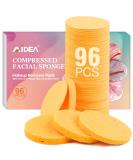 AIDEA 96 Count Compressed Facial Sponges - Eco-Friendly Makeup & Cleansing Sponges for Exfoliating Face Washing & Makeup Removal - Travel Essentials in Yellow - Buy Online on SooperMarket.com