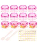12 Pink 5ml Empty Jars with Lids | Ideal for Lip Balm & Cream - International Shipping Available - Buy Online on SooperMarket.com