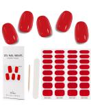 Kalolary 32PCS Gel Nail Polish Strips - Bright Red | Adhesive Full Wrap Sticker with Nail File | Waterproof & Long-Lasting | UV/LED Lamp Required - Buy Online on SooperMarket.com