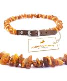 Amber Necklace for Dogs & Cats | Leather Clasp | 50-55cm | Natural Tick & Flea Repellent - Buy Online on SooperMarket.com