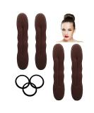 Styla Hair Brunette Magic Hair Bun Maker 4 Pack Large Foam Sponge Buns Shaper Accessories Strong Flexible Reusable Bun Twister for Updos, Ballet Buns, French Twist, Waves & more! - Buy Online on SooperMarket.com