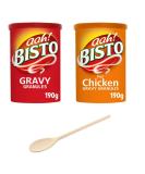 Bisto Gravy Granules Set - Chicken & Beef Flavours with Beech Wooden Solid Spoon Great for cooing roast yorkshire and veg. - Buy Online on SooperMarket.com
