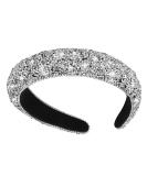 Sibba Rhinestone Headband Padded Hairbands Hair Hoops Accessories Crystal Beaded Jeweled Sparkle Wide Band Handmade Sequin Embellished Headpiece Headwear Party Fashion for Women - Buy Online on SooperMarket.com