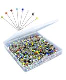500PCS Colorful Ball Glass Head Sewing Pins - 1.5inch Straight Quilting Pins for Dressmaker, Jewelry DIY, Craft Projects | Sunenlyst - Buy Online on SooperMarket.com