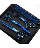 8 inch Purple Dragon 3 in 1 Professional Pet Grooming Thinning Scissors - Upward Curved Shears - Dog Hair Cutting Scissor in Blue - Buy Online on SooperMarket.com