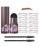 LSxia Brow Stamp and Stencil Kit - Waterproof Eyebrow Powder with 10 Stencils, Light Brown - Perfect for Natural Eye Brow Definition and Shaping - Women's Eye Brown Makeup - Buy Online on SooperMarket.com