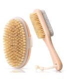 LAYUKI Body Brush & 2-Sided Foot File Scrubber Set - Exfoliating Skin, Cellulite Treatment, Bath & Shower Essentials - Buy Online on SooperMarket.com