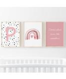 Pompom Prints Set of 3 - Rainbow Nursery Decor - Scandi Boho Style - Girls Bedroom and Playroom Wall Art - A4 Size - Buy Online on SooperMarket.com
