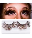 White False Eyelashes for Halloween & Cosplay | Natural Look Anime Makeup | D03-Brown Tiger Print - Buy Online on SooperMarket.com