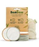 Bambaw Reusable Makeup Remover Pads | 16 Cotton Rounds with Laundry Bag | Reusable Cotton Pads for Face | Perfect Eye Makeup Remover Pads | Washable Makeup Remover Cloth | Reusable Face Pads 16 Piece Set - Buy Online on SooperMarket.com