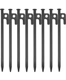 8 Pack Tent Stakes Heavy Duty Metal Tent Pegs for Camping Steel Tent Stakes 8 inch Unbreakable and Inflexible 8 8 IN - Buy Online on SooperMarket.com