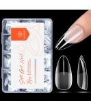 Modelones 216 Piece Full Cover Nail Tips Set - Soft Gel & Pre-Buff PMMA Resin - 12 Sizes Medium Almond - Perfect for DIY Nail Art - Buy Online on SooperMarket.com