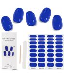 Kalolary 32PCS Cured Gel Nail Polish Strips Adhesive Full Wrap Gel Nail Art Sticker Waterproof Gel Nail Wrap Stickers with Nail File and Stick(UV/LED Lamp Required) (Ultramarine Blue) - Buy Online on SooperMarket.com