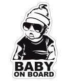 Baby on board sticker 12x7cm Auto Sticker -Finest Folia car sticker UV weatherproof waterproof waterproof hangover r042 (boy baby on board) young baby on board - Buy Online on SooperMarket.com