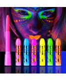 Glow in The Black Light Face & Body Paint, UV Neon Glow Fluorescent Face Paint Crayons for Halloween Club Makeup Xmas Glow Party - Buy Online on SooperMarket.com