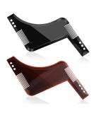 Beard Stencil & Comb Set - Perfect Beard Shaping Tool for Goat Beards Sideburns & Symmetrical Contours | 2 Pieces in Brown & Black - International Shipping Available - Buy Online on SooperMarket.com