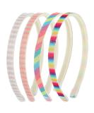 WLLHYF Glitter Headband 4pcs Plastic Sparkly Cute Non Slip Chunky Hairbands Thick Bling Confetti Rainbow Hair Bands with Teeth Little Girls Colorful Hair Accessories Rainbow color - Buy Online on SooperMarket.com