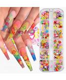 3D Fruit Nail Art Slices - 12 Grids Glitters for Summer Designs - Banana Lemon Strawberry Cherry Watermelon - DIY Manicure Supplies - Buy Online on SooperMarket.com