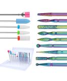 14-Piece Professional Nail Drill Bits Set | Acrylic Carbide & Ceramic | Electric Nail Drill Kit for Home & Salon | Cuticle Polishing & Diamond Efile Accessories - Buy Online on SooperMarket.com