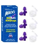 Mack's AquaBlock Swimming Earplugs, 3 Pair - Comfortable, Waterproof, Reusable Silicone Ear Plugs for Swimming, Snorkeling, Showering, Surfing and Bathing (Purple) - Buy Online on SooperMarket.com