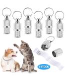 Address Pendant for Cats & Dogs - 6 Stainless Steel Pet ID Tags with Key Rings | Anti-Free Name Tag & Collar Trailer for Pet Identification - Buy Online on SooperMarket.com