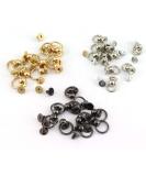 RuiLing 30pcs 8x6mm Screwback Round Head Rivet Assorted Kit - Silver, Black, Gold | DIY Accessory for Leather Craft - Buy Online on SooperMarket.com