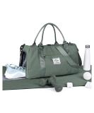 Womens Mens Gym Bag with Shoe Compartment & Wet Pocket - Large Waterproof Duffel for Travel, Sports, Gym, Yoga - Dark Green - Buy Online on SooperMarket.com
