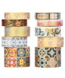 AEBORN Gold Vintage Washi Tape - Foil Washi Masking Tape Set with Gift Box - Aesthetic Decorative Tape Perfect for Bullet Journal, Scrapbook, DIY Crafts AGorgeous art - Buy Online on SooperMarket.com