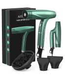 High-Speed Hair Dryer with Diffuser & Nozzles | 1875W Quiet Blow Dryer for All Hair Types | Olive Green 12 Modes & Easy Storage - Buy Online on SooperMarket.com