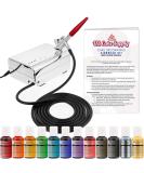 U.S. Cake Supply Airbrush Kit with 12 Vivid Colors - Complete Cake Decorating Set for Cakes, Cupcakes, Cookies, and Desserts - Buy Online on SooperMarket.com