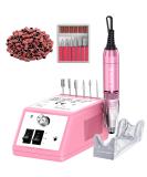 Professional Electric Nail Drill 30000 RPM Efile Tool for Acrylic Gel Nails - Pink | Nail Drill Bits Set and Sanding Bands Included - Buy Online on SooperMarket.com