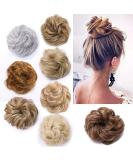 Silk-co Curly Hair Bun Scrunchie in Light Brown - 35g Synthetic Hair Extension - Buy Online on SooperMarket.com