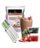 Chocolate Bubble Tea Kit - Premium Gift Set with Chocolate Tea Powder, Mango & Blueberry Juice Pobbles - Includes Bubble Tea Paper Straws (30 Servings) - Buy Online on SooperMarket.com