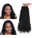 Crochet Box Braids Hair 14 Inch 1B Color - 144 Roots/pack with Curly Ends for Women - Pre Looped 24 Strands/pack Braiding Hair Extensions - Buy Online on SooperMarket.com